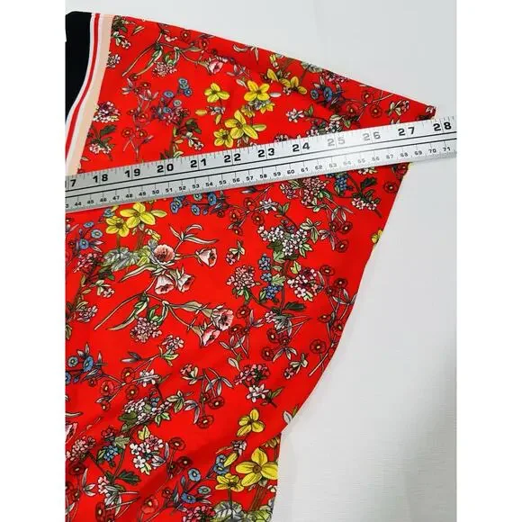 NWT Alice & Olivia Lydia Tie Front Scarf Print Crop Top SzM Versatile Trendy Fun - Picture 9 of 14